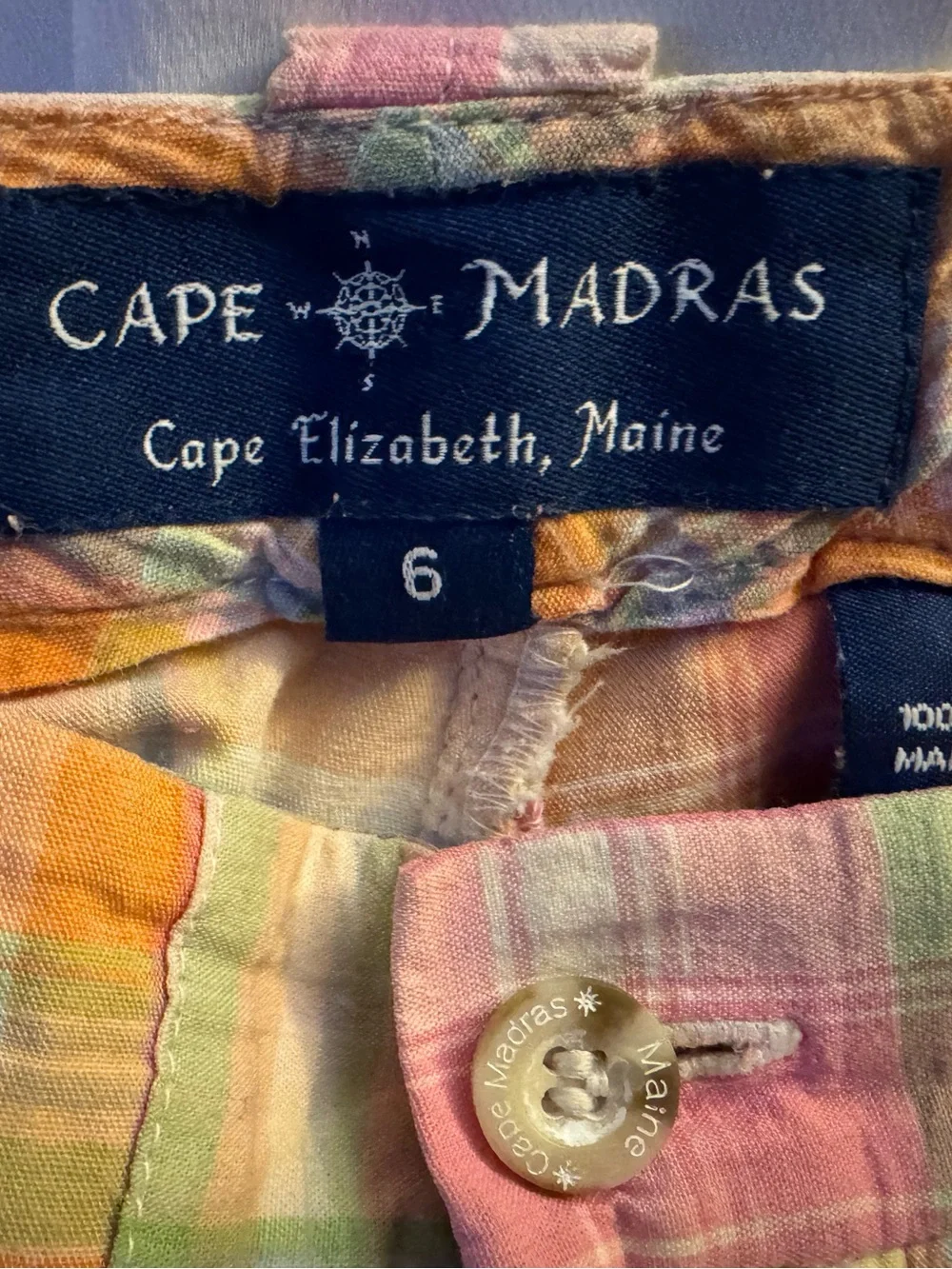 Cape Madras Multicolor Plaid Capris - Pastel Rainbow - Picture 2 of 2